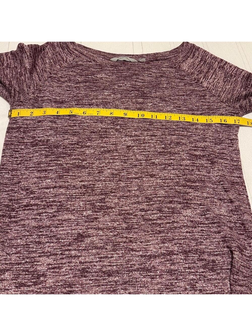 Athleta Threadlight Long Sleeve Top Burgundy Space Dye Scoop Neck Women's XS - Picture 4 of 7